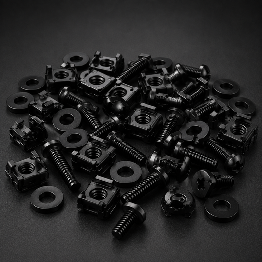 KOVARA Black Cage Nut, Screw & Washer Kit – 100 Pack
