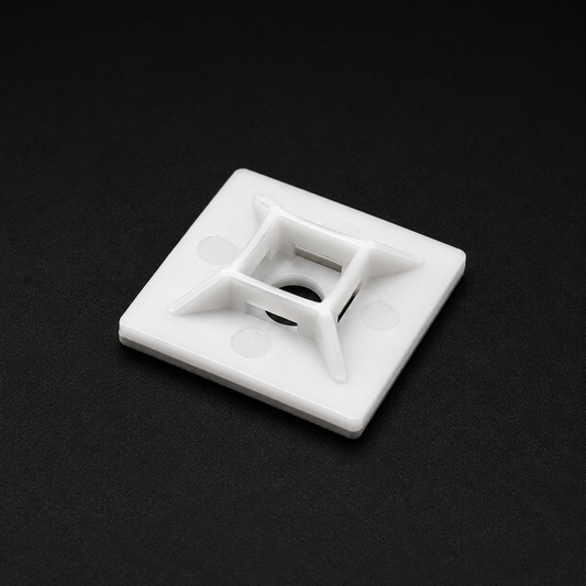 KOVARA Self-Adhesive Cable Tie Mount – White – 100 Pack - 3M Adhesive